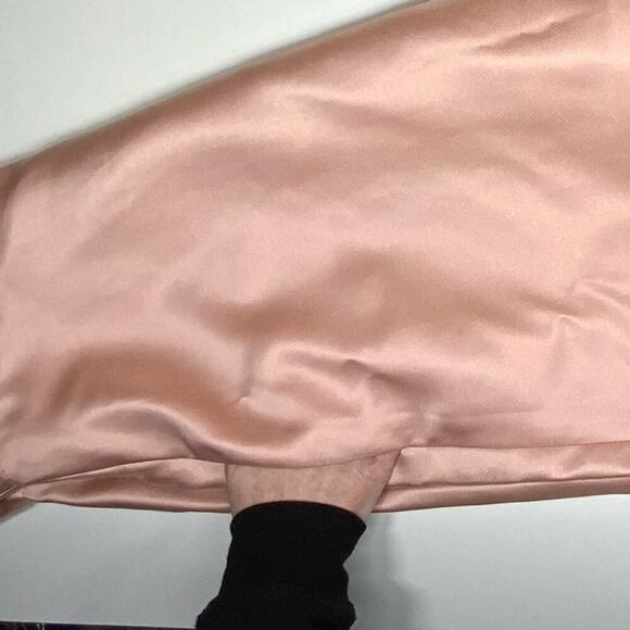 NWT | Alfred Sung | High-Neck Cutout Satin Dress | Toasted Sugar | 12R - Picture 14 of 15